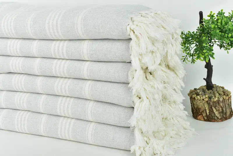 Embroidered Towel, Bridal Gifts, Quick-dry travel peshtemal towel, Bachelorette Party Decorations, 70x40 Cotton Striped Towel, Handmade Gift - 3