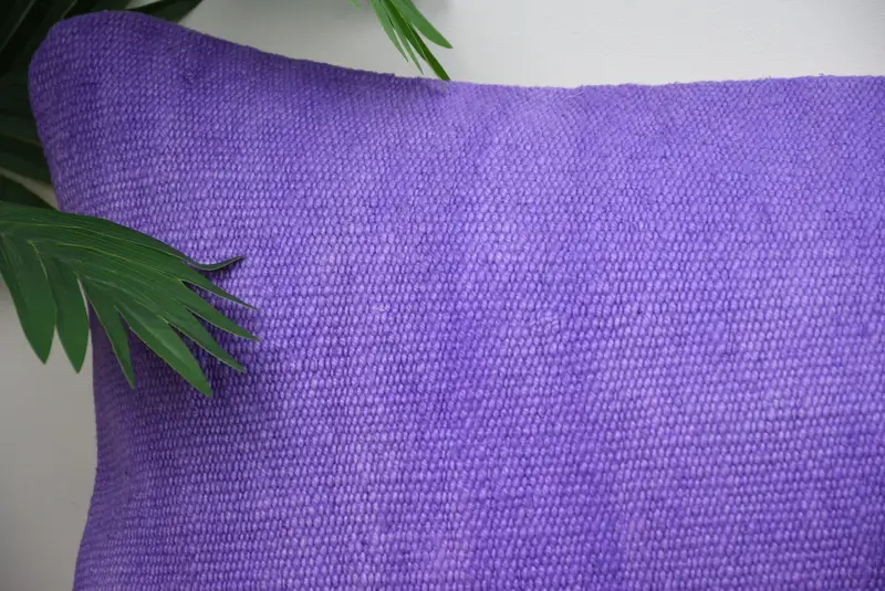 Cushion Cover, Kilim Rug Pillow, Handmade Kilim Cushion, Gift Pillow, Aesthetic Cushion, Yoga Cushion Case, Boho Pillow, 16x48 Purple Cushion Case - 2