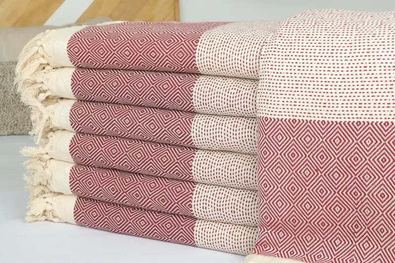 Monogram Blanket, Throw Blankets for Couch, Boho Throw Blankets, Decorative Bedspread, Woven Throw Blanket, 104x80 Cotton Diamond Towel - 2