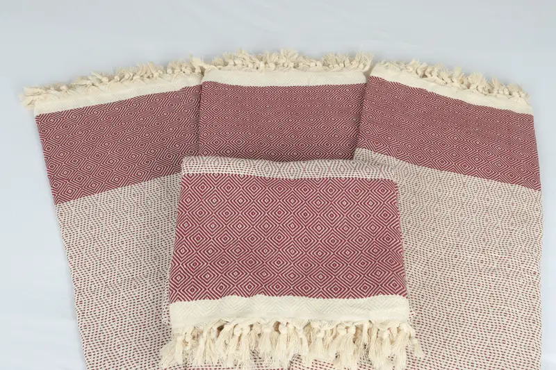 Monogram Blanket, Throw Blankets for Couch, Boho Throw Blankets, Decorative Bedspread, Woven Throw Blanket, 104x80 Cotton Diamond Towel - 5
