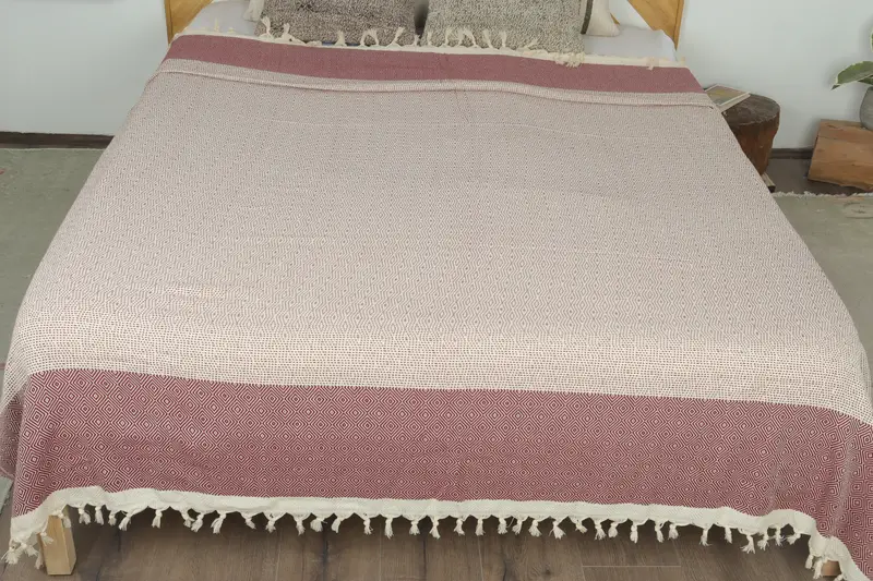 Monogram Blanket, Throw Blankets for Couch, Boho Throw Blankets, Decorative Bedspread, Woven Throw Blanket, 104x80 Cotton Diamond Towel - 8