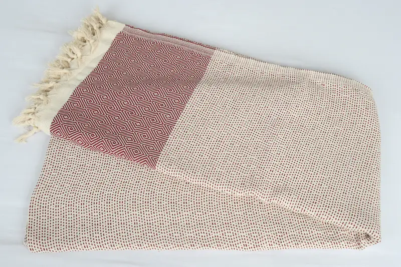 Monogram Blanket, Throw Blankets for Couch, Boho Throw Blankets, Decorative Bedspread, Woven Throw Blanket, 104x80 Cotton Diamond Towel - 6