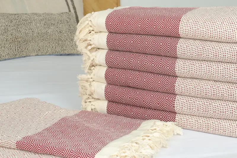 Monogram Blanket, Throw Blankets for Couch, Boho Throw Blankets, Decorative Bedspread, Woven Throw Blanket, 104x80 Cotton Diamond Towel - 3
