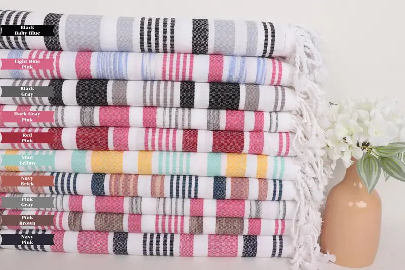 Bachelorette Gifts, House Warming Gift, Bachelorette Party Gifts, Turkish bath towel, Beach Size Towel, 70x40 Cotton Striped Towel, Bridesmaid Towel - 1