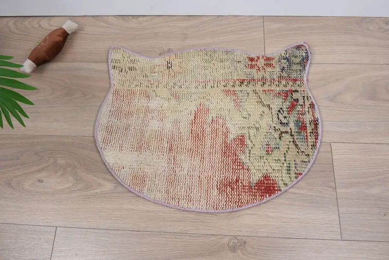 ボヘミアン ベージュ & ブラウン ウール ラウンド プレースマット、伝統的なボヘミアン デザイン プレースマット