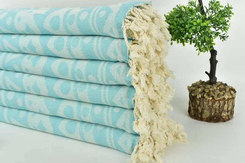 Beach Theme Wedding Gift, Bachelor Towel, Custom Wedding Gifts, Bachelor Gifts, Luxury towel, 70x40 Cotton Round Pattern Towel, Bathroom Towel - 5