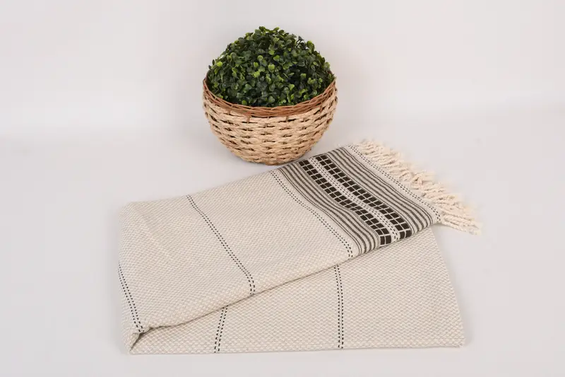 Monogrammed Beach Towel, Lightweight towel, Scarf Towel, Spa Gift Towel, Soft towel, Personalized Wedding Gift For Couple, 68x40 Linen Striped Towel - 4