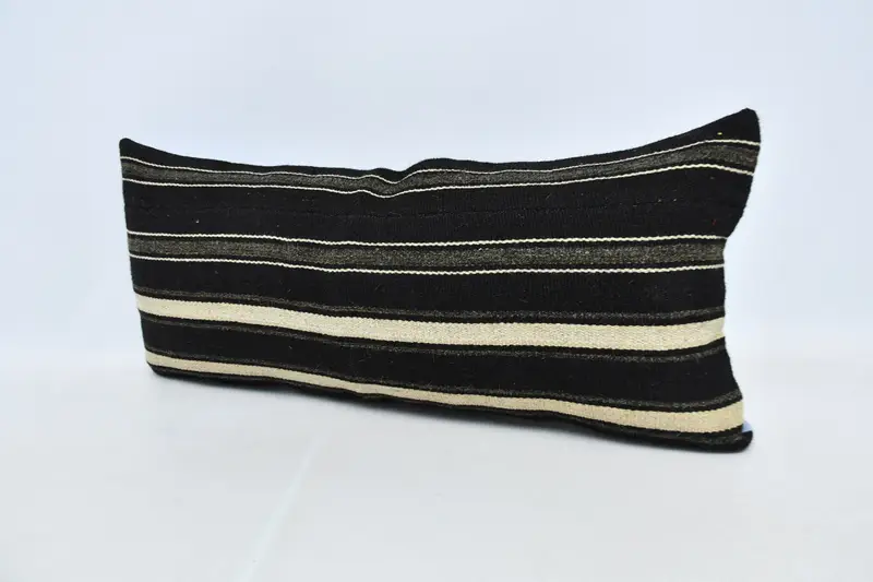 Comfy Throw Cushion, Vintage Pillow, Meditation Pillow Case, 16x36 Brown Pillow Cover, Pillow Case, Turkish Kilim Pillow, Home Decor Pillow - 4