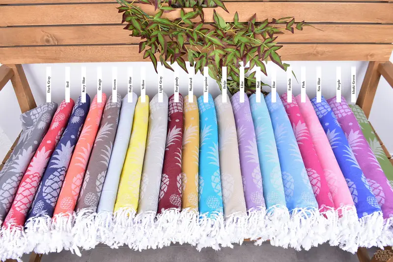 70x36 Cotton Pineapple Design Towel, Valentines Day Gift For Him, Bridal Shower Favors, Girls Weekend Favors, Summer Gift, Handmade Gift - 2