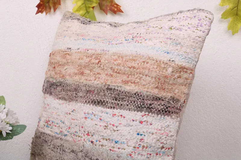 Ethnical Kilim Rug Pillow, Designer Throw Pillow, Cushion Case, Pillow for Sofa, 16x16 White Pillow, Boho Pillow Sham Cover, Southwestern Cushion - 5