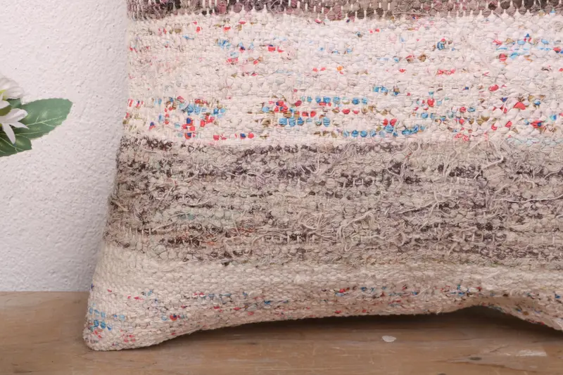 Ethnical Kilim Rug Pillow, Designer Throw Pillow, Cushion Case, Pillow for Sofa, 16x16 White Pillow, Boho Pillow Sham Cover, Southwestern Cushion - 3