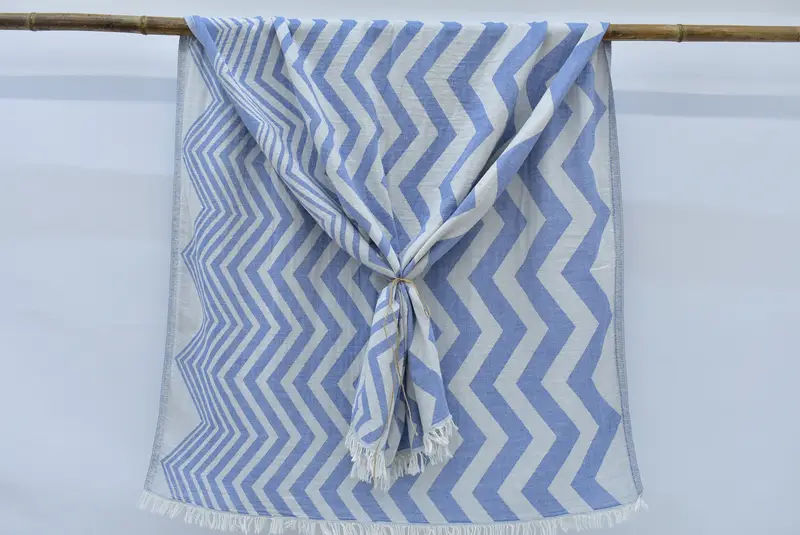 70x40 Baumwoll-Zick-Zack-Designtuch, Fitnesshandtuch, Fouta-Handtuch, schnell trocken - 3