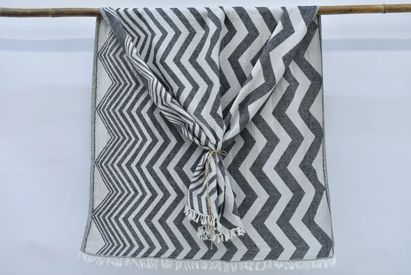 70x40 Baumwoll-Zick-Zack-Designtuch, Fitnesshandtuch, Fouta-Handtuch, schnell trocken - 7