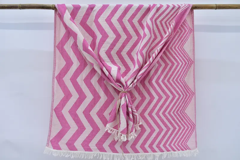 70x40 Baumwoll-Zick-Zack-Designtuch, Fitnesshandtuch, Fouta-Handtuch, schnell trocken - 6