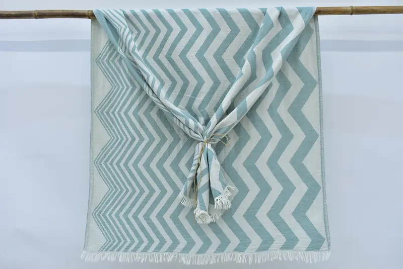 70x40 Baumwoll-Zick-Zack-Designtuch, Fitnesshandtuch, Fouta-Handtuch, schnell trocken - 2