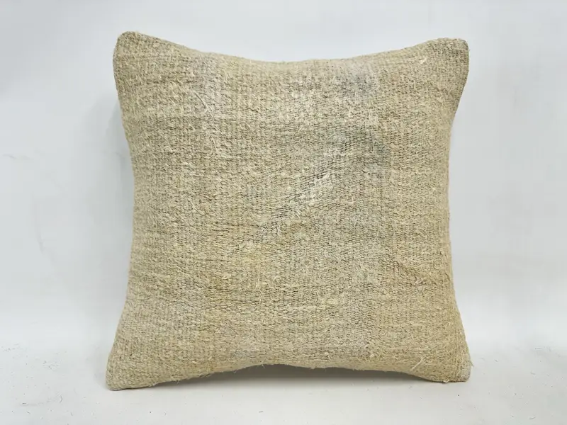 Pastel Pillow, 16x16 Beige Cushion, Gift Pillow, Pillow, Nautical Throw Pillow Sham, Vintage Kilim Pillow, Seat Pillow Sham, Home Decor Pillow - 1