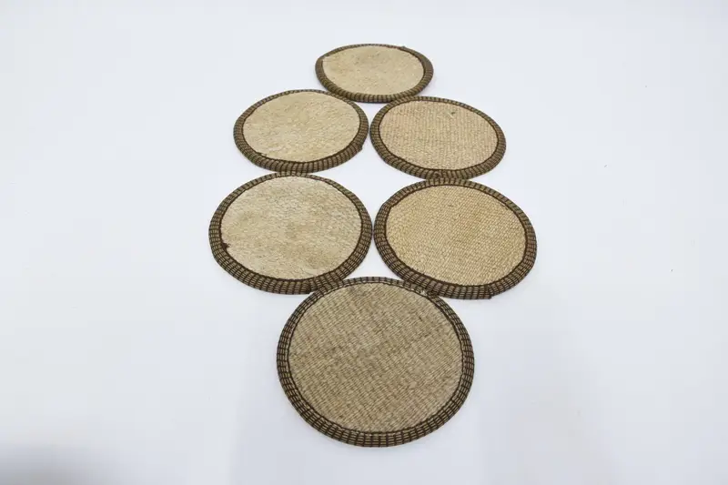 Beige, 5x5 inches Turkish Rug Coaster, Flat Coaster