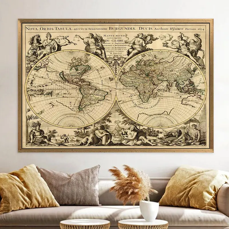 Vintage Antique World Map Canvas Print - Timeless Elegance