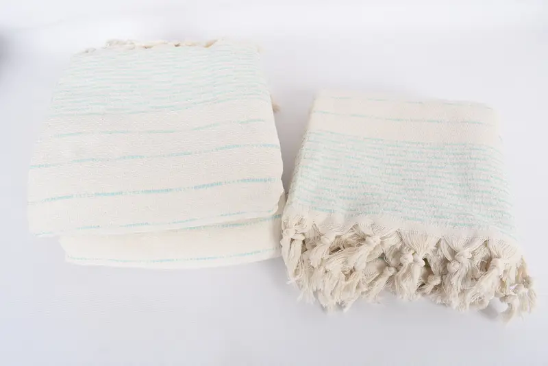 Turkish Bedcover, Monogram Blanket, 98x92 Cotton Striped Design Towel, Wedding Favors, Throw Blanket, Wedding Anniversary Gift, Christmas Favors - 7
