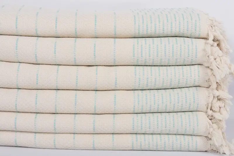 Turkish Bedcover, Monogram Blanket, 98x92 Cotton Striped Design Towel, Wedding Favors, Throw Blanket, Wedding Anniversary Gift, Christmas Favors - 3