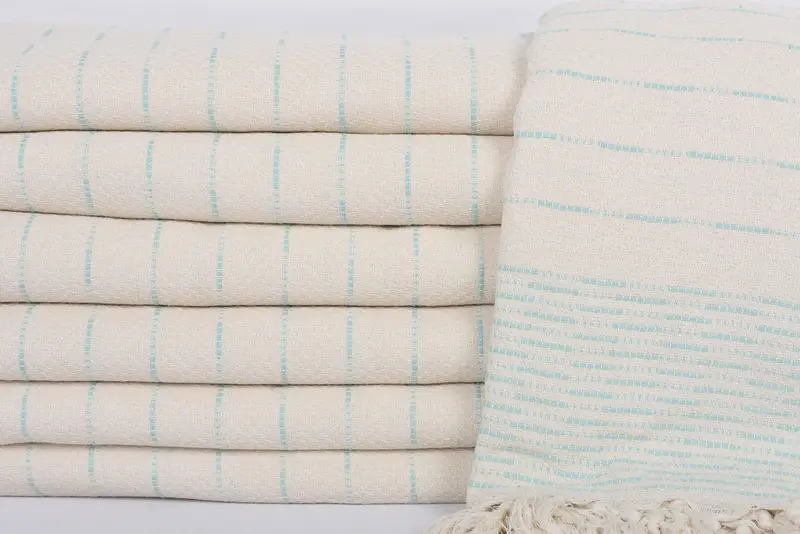 Turkish Bedcover, Monogram Blanket, 98x92 Cotton Striped Design Towel, Wedding Favors, Throw Blanket, Wedding Anniversary Gift, Christmas Favors - 2