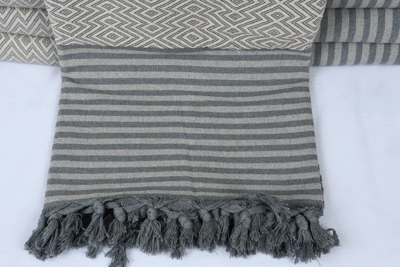 Woven Throw Blanket, Turkish Bedcover, Maid Of Honor Gift, Bachelorette Gifts, Personalized Gifts, Halloween Blanket, 104x80 Cotton Diamond Towel - 2