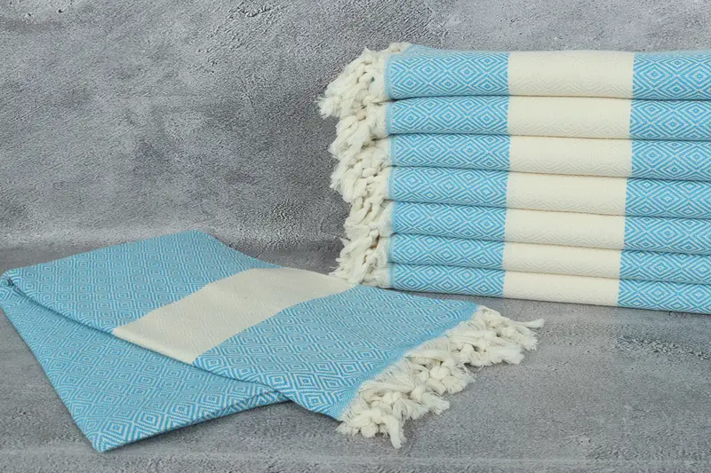 70x40 Cotton Diamond Towel, Summer Gift, Luxury Turkish peshtemal beach towel, Bridesmaid Gifts, Best Friend Gift Ideas, Organic Turkish towel - 2