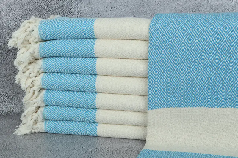 70x40 Cotton Diamond Towel, Summer Gift, Luxury Turkish peshtemal beach towel, Bridesmaid Gifts, Best Friend Gift Ideas, Organic Turkish towel - 1