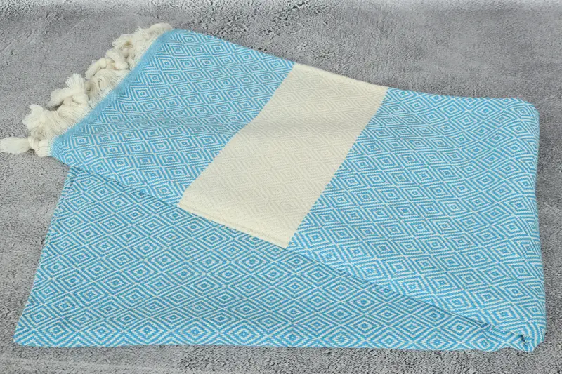 70x40 Cotton Diamond Towel, Summer Gift, Luxury Turkish peshtemal beach towel, Bridesmaid Gifts, Best Friend Gift Ideas, Organic Turkish towel - 6