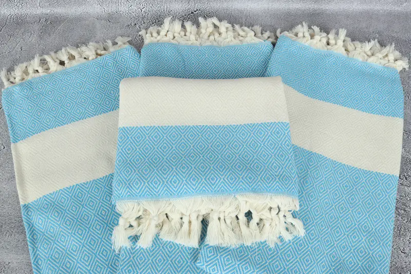 70x40 Cotton Diamond Towel, Summer Gift, Luxury Turkish peshtemal beach towel, Bridesmaid Gifts, Best Friend Gift Ideas, Organic Turkish towel - 4