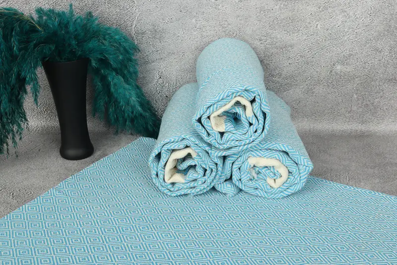 70x40 Cotton Diamond Towel, Summer Gift, Luxury Turkish peshtemal beach towel, Bridesmaid Gifts, Best Friend Gift Ideas, Organic Turkish towel - 7