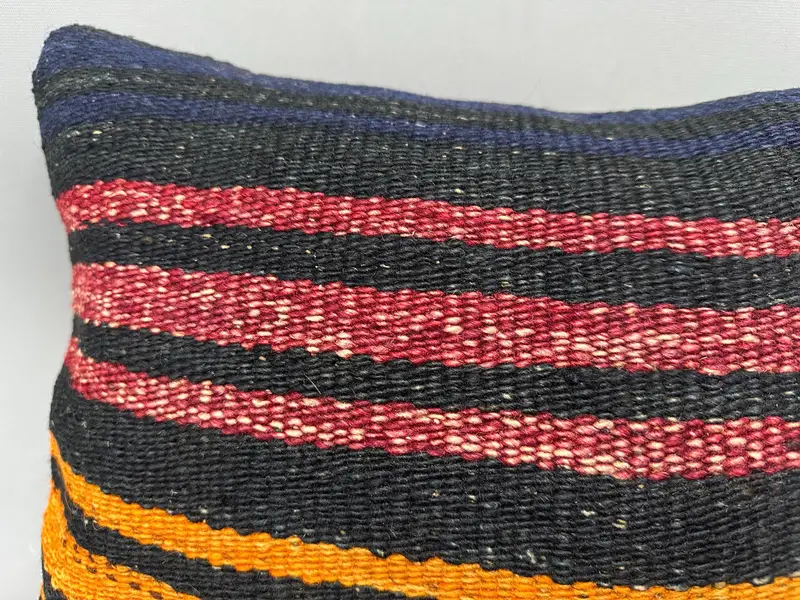 Couch Cushion Case, Boho Pillow Sham Cover, Vintage Pillow, Kilim Pillow Cover, Cushion, Colorful Pillow Case, 12x20 Brown Pillow Case - 5