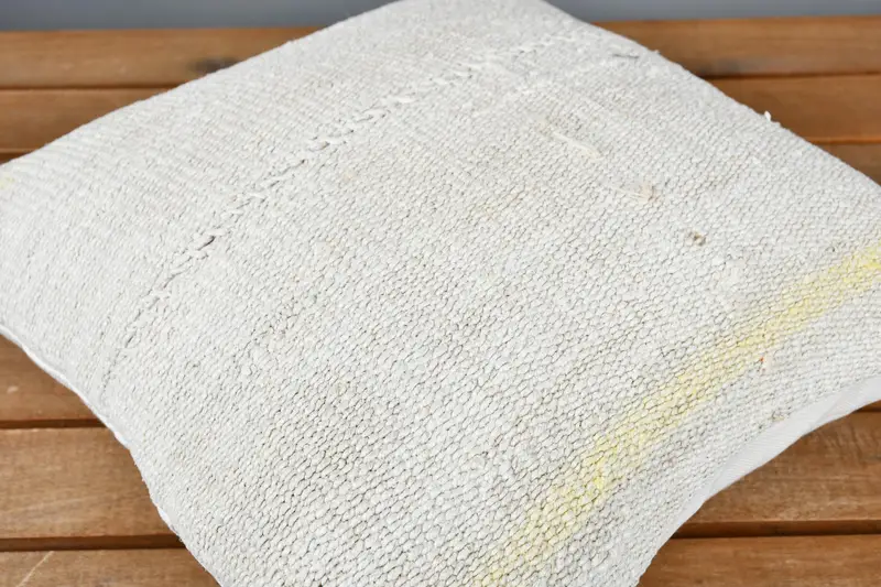14x14 White Pillow Sham, Turkish Pillow, Aztec Pillow Cover, Ethnical Kilim Rug Pillow, Handmade Kilim Cushion, Cushion - 3