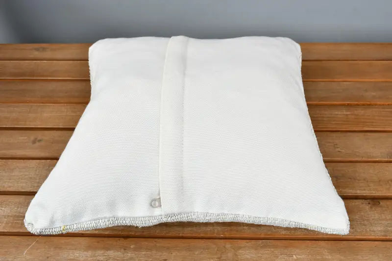14x14 White Pillow Sham, Turkish Pillow, Aztec Pillow Cover, Ethnical Kilim Rug Pillow, Handmade Kilim Cushion, Cushion - 5