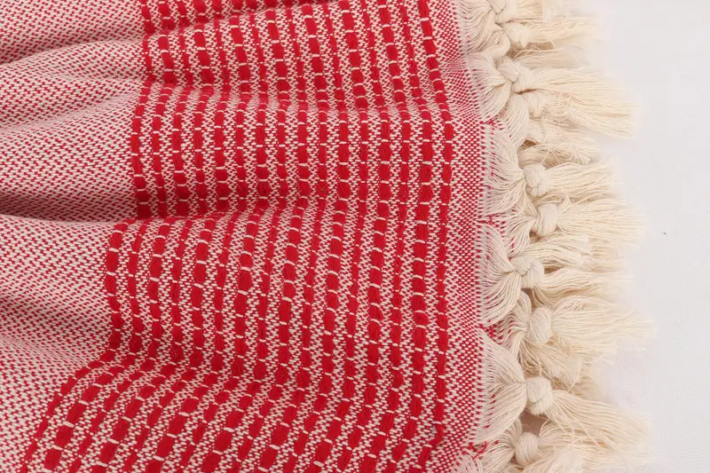 Throw Blanket, Custom Shower Curtain, Turkish Towel Beach Blanket, Woven Blanket, Best Friend Christmas Gift, 96x92 Cotton Striped Towel, Bedspread - 8