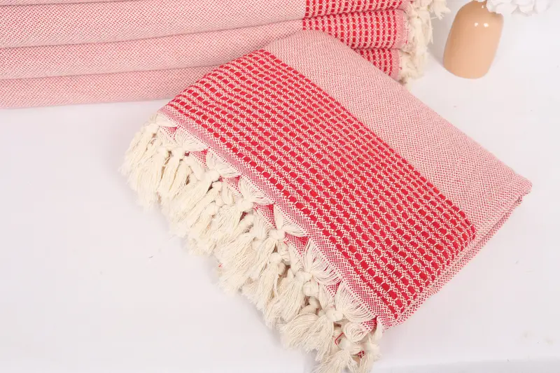 Throw Blanket, Custom Shower Curtain, Turkish Towel Beach Blanket, Woven Blanket, Best Friend Christmas Gift, 96x92 Cotton Striped Towel, Bedspread - 5