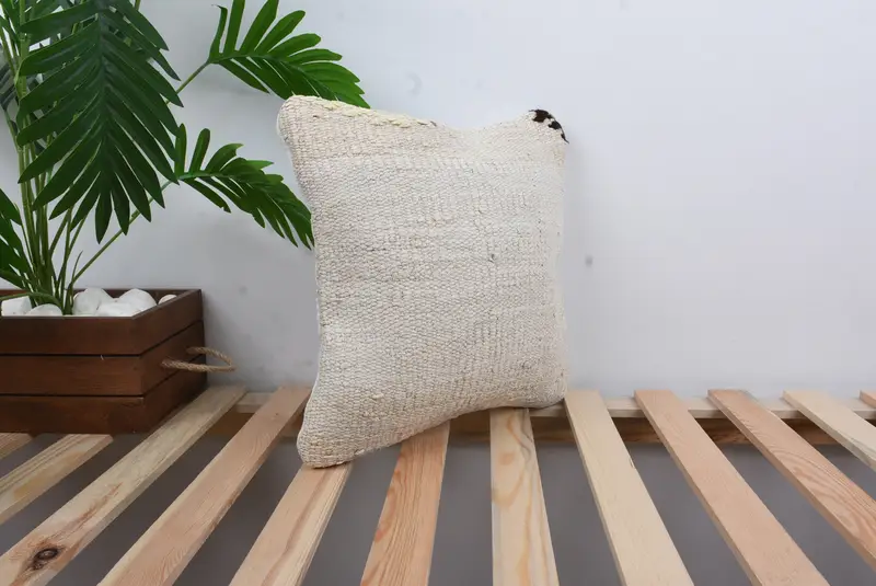 Turkish Kilim Pillow, 14x14 White Cushion Case, Gift Pillow, Nautical Throw Pillow, Vintage Kilim Pillow, Pillow Cover, Christmas Cushion Cover - 4