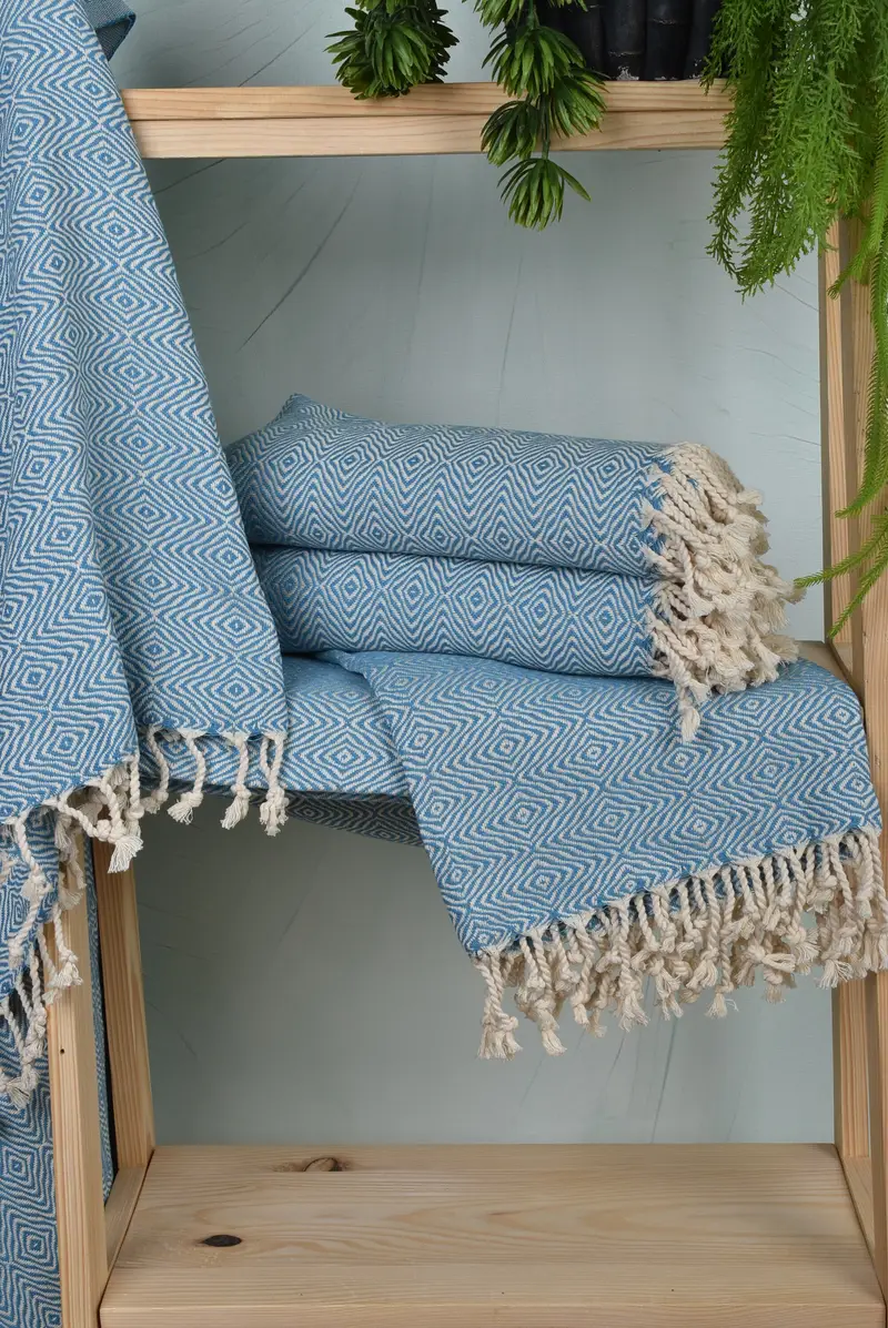 Handmade Gift, Cotton towel, Girl Trip Party Favor, 70x40 Cotton Zigzag Diamond Towel, Large Turkish Towel, Luxury Beach Towel, Wedding Favors - 6