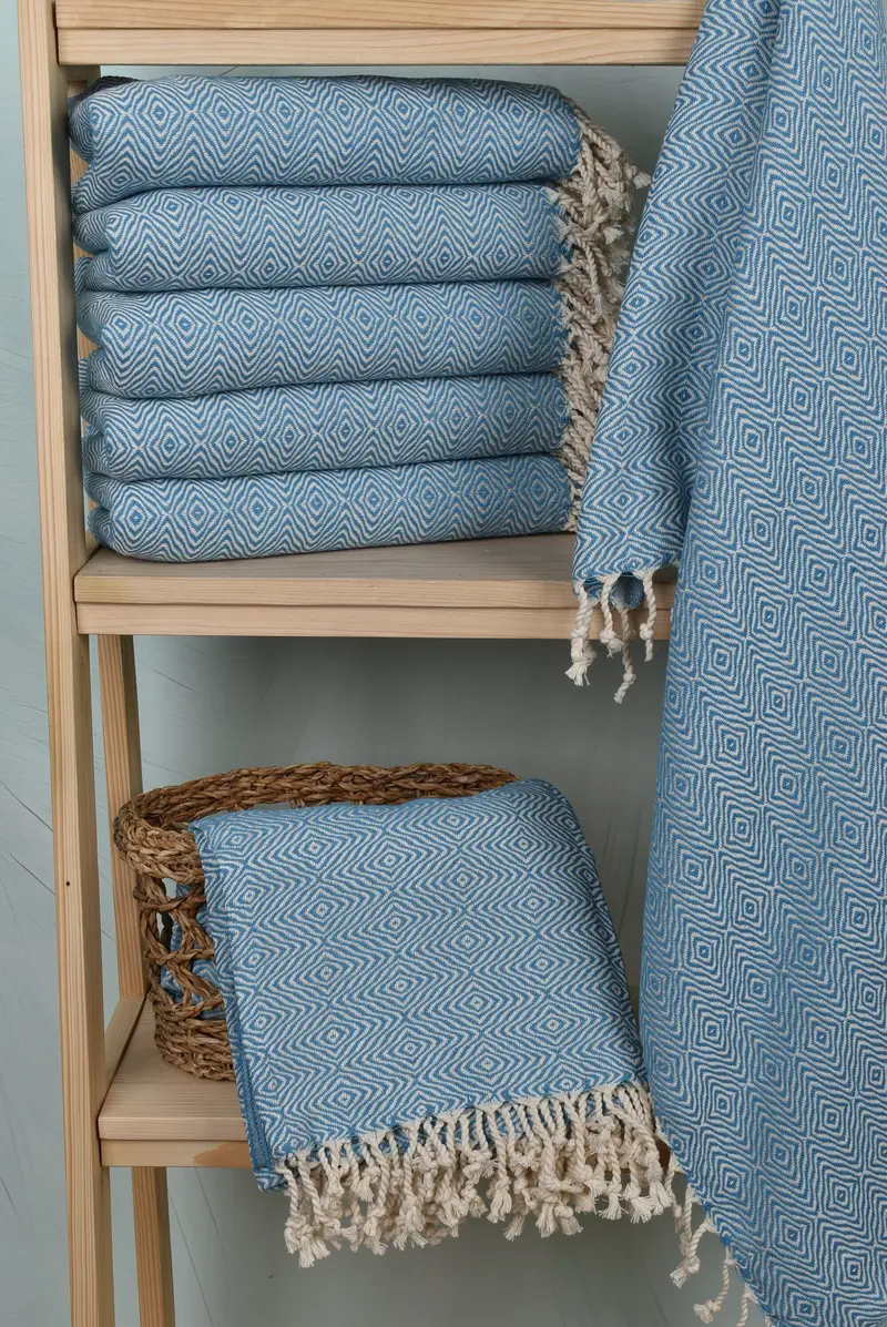 Handmade Gift, Cotton towel, Girl Trip Party Favor, 70x40 Cotton Zigzag Diamond Towel, Large Turkish Towel, Luxury Beach Towel, Wedding Favors - 3