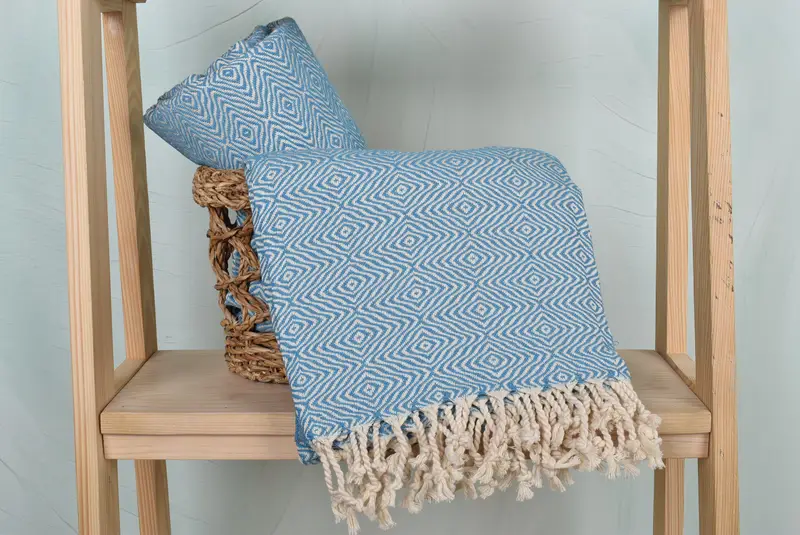 Handmade Gift, Cotton towel, Girl Trip Party Favor, 70x40 Cotton Zigzag Diamond Towel, Large Turkish Towel, Luxury Beach Towel, Wedding Favors - 4