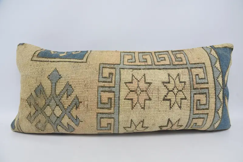 16x36 Beige Pillow Sham, Ethnical Kilim Rug Pillow, Authentic Pillow Case, Pillow Sham, Tribal Cushion Case, Gift Pillow, Boho Pillow - 1
