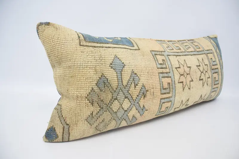 16x36 Beige Pillow Sham, Ethnical Kilim Rug Pillow, Authentic Pillow Case, Pillow Sham, Tribal Cushion Case, Gift Pillow, Boho Pillow - 3