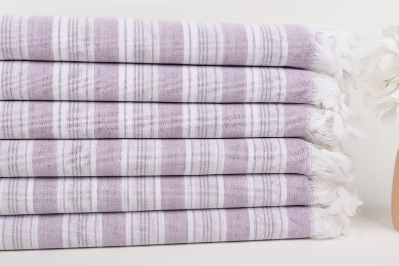 Quick-Dry Beach Towel, Turkish Towel Beach, Eco-Friendly Turkish Towel, Bridal Shower Favor, Soft towel, 70x40 Cotton Striped Towel, Travel Towel - 3