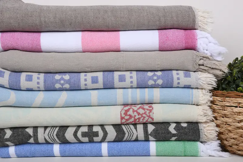 70x40 Cotton Set of 8 Towel, Bath towel, Sand-resistant Turkish towel for the beach, Bridesmaid Gift, Turkish Towel USA, Wedding Gift For Bride - 2