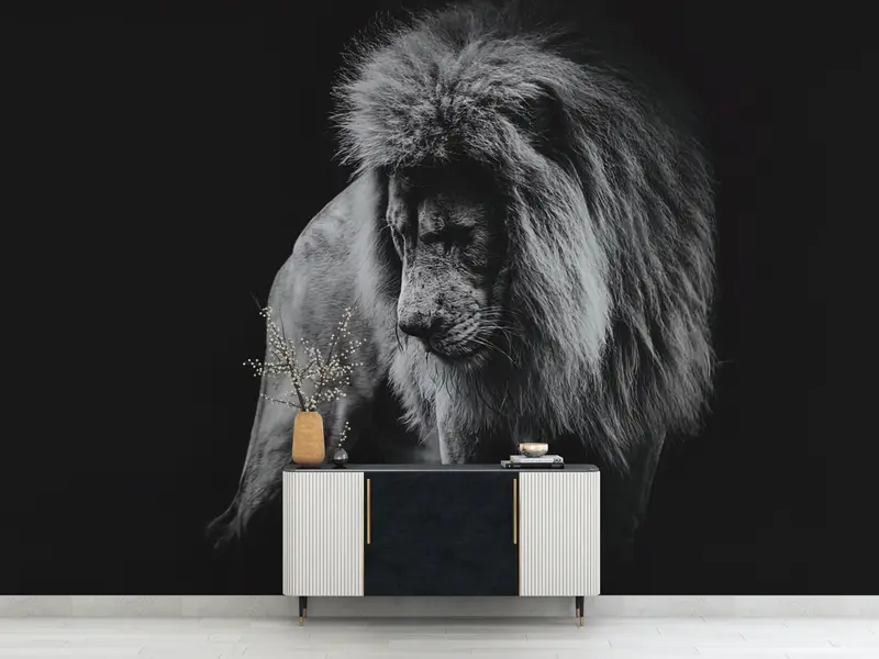 Paper Wall Art ,Modern Wall Paper,Portrait of a African Lion Wall Painting,Wall Paper Peel and Stick,Lion Wall Painting, - 6
