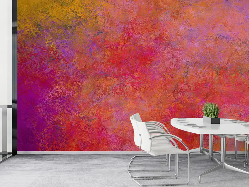 Zeitgenössische, farbenfrohe, moderne, abstrakt bedruckte Tapete – lebendiges Dekor
