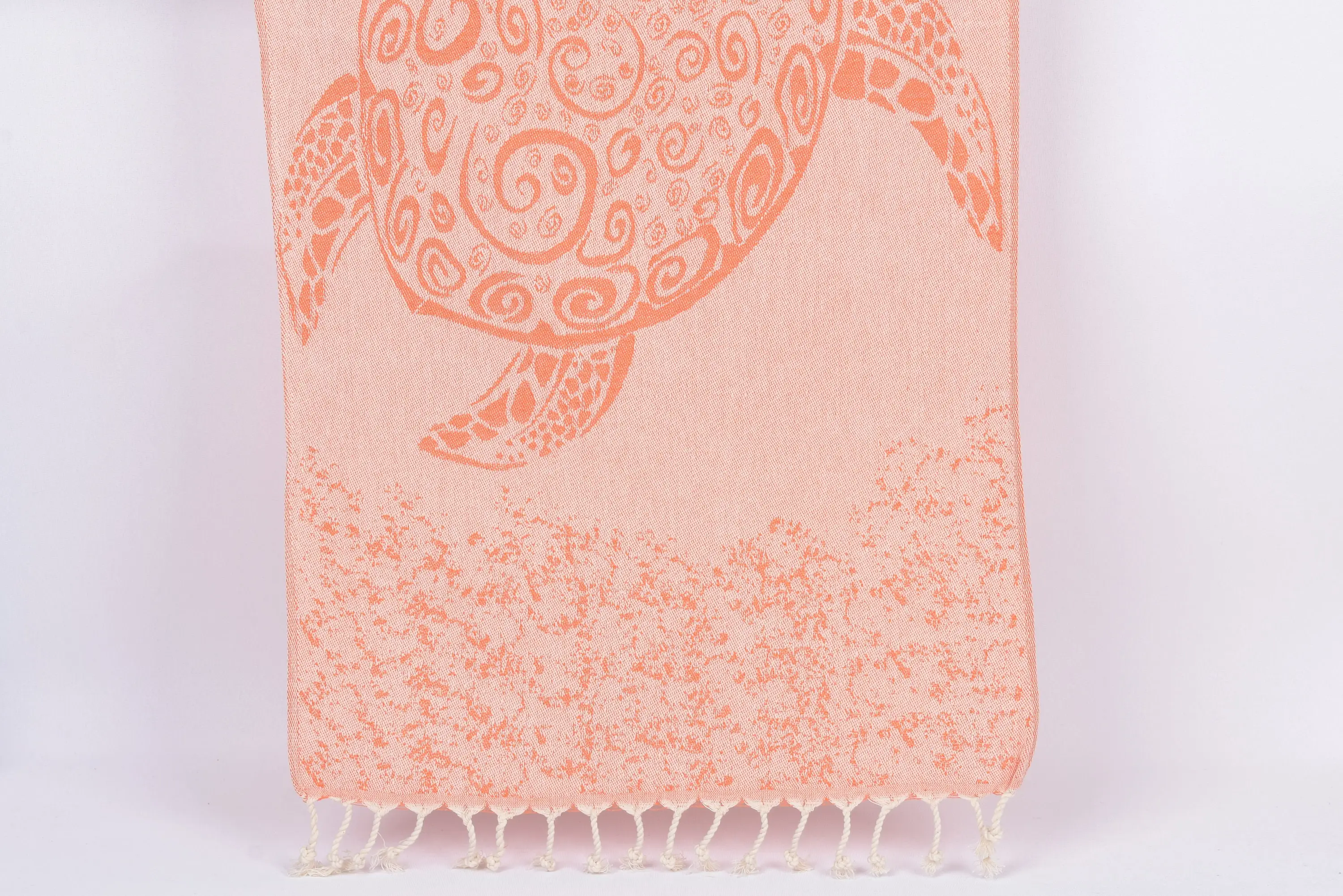 Personalized Kitchen Towel Orange Carretta Patterned Hand Towel, 36x18 Inches - 1