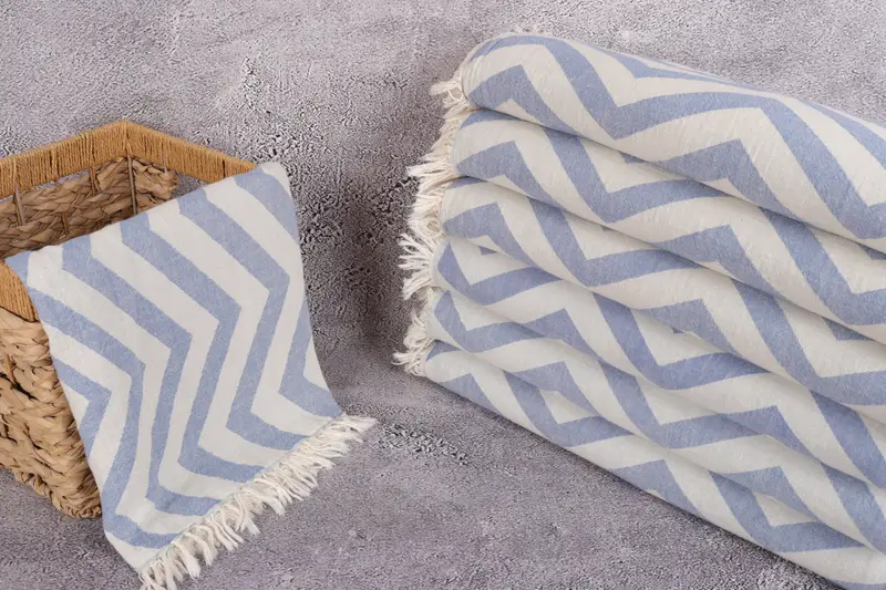 Turkish bath towel, Thin towel, Best Wedding Gift, Lightweight Turkish towel, Home Gift, 70x40 Cotton Zigzag Design Towel, Girls Weekend Favors - 3