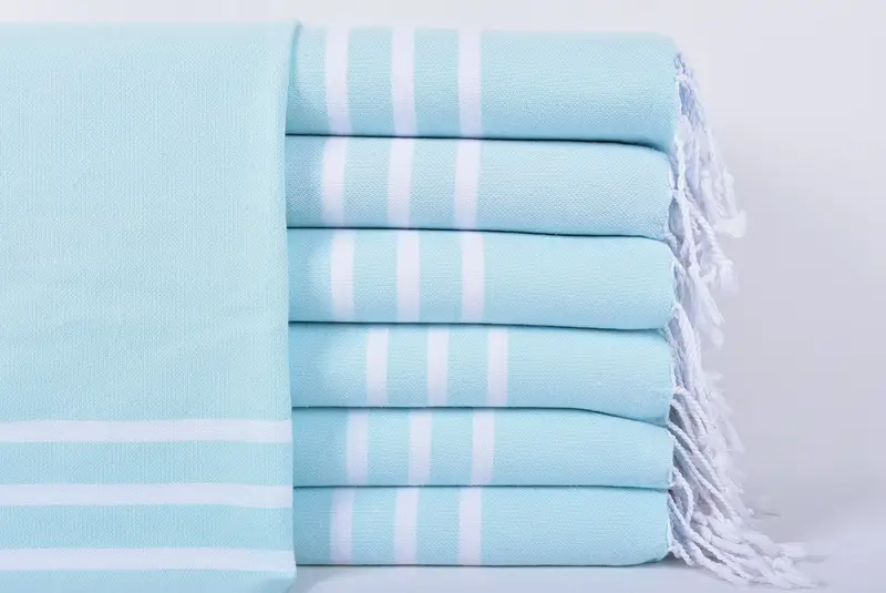 Turkish Hand Towel Embroidered Bath Towel, Beige Stripes, 24x40 Inches