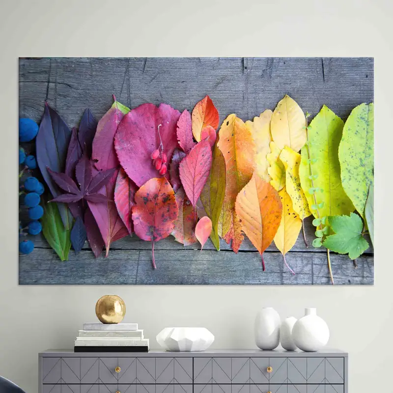 Living Room Wall Art, Leaf Wall Decor, Colorful Leaves Poster, Autumn Leaves Canvas Art, Autumn Colors Decor, Canvas Wall Art, Home Decor, - 6